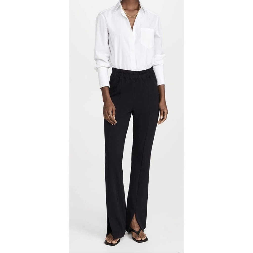 Good American Womens Essentials Black Split Flare Cotton Sweat pants